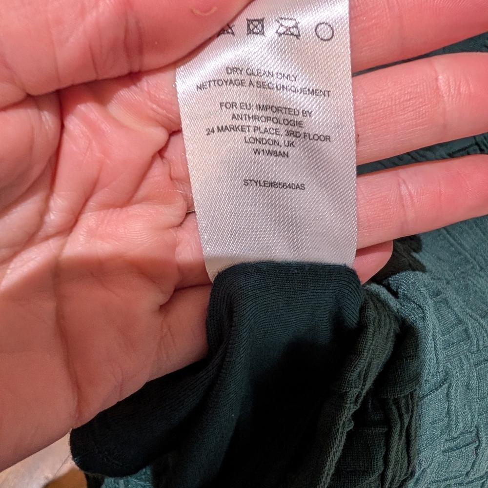 Tabitha For Anthropologie Green Basketweave Knit Sheath Dress, Size 6 - Picture 7 of 11